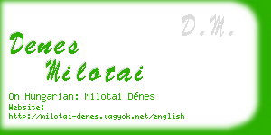 denes milotai business card